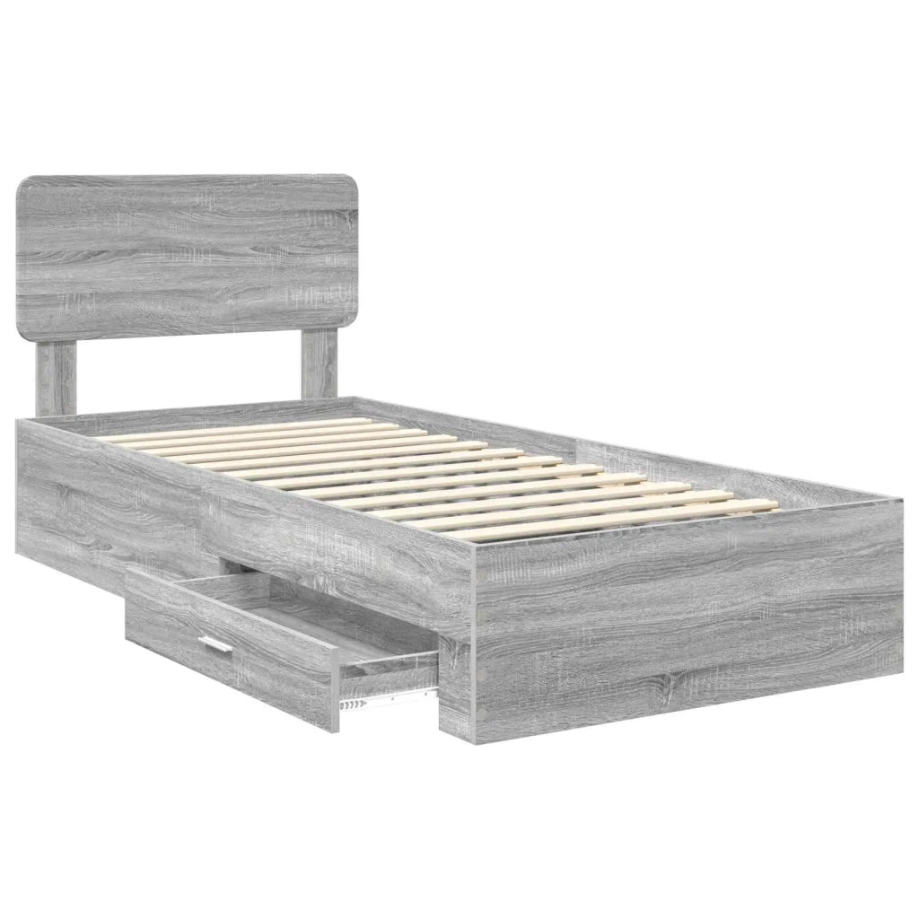 Struttura del letto Grigio Sonoma 90 x 190 cm Legno multistrato