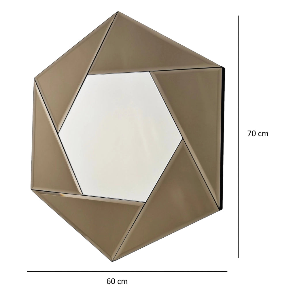 Ciglie, Specchio Forma Rombo, 60x70h cm Argento