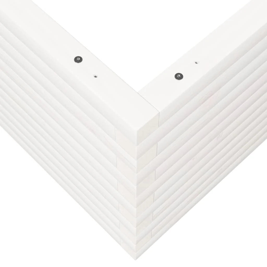 Fioriera rialzata per piante fiori terrazza giardino 90 x 90 x 46 cm legno di pino massiccio bianco 02_0038053