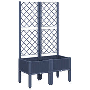 Fioriera | Cassetta per fiori | Vaso Giardino con Traliccio Grigio Blu 80x40x142 cm PP