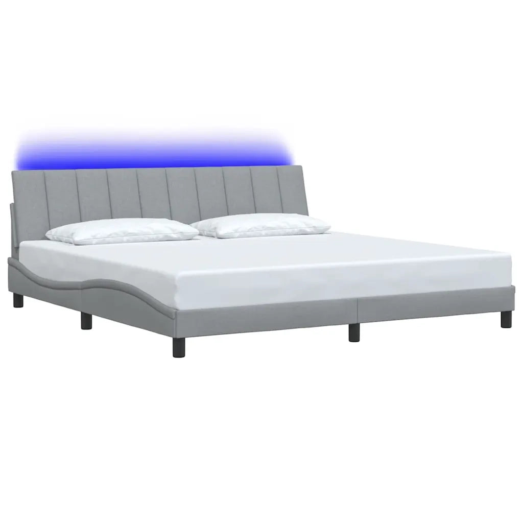 vidaXL Giroletto senza Materasso Grigio Chiaro 200x200 cm Tessuto