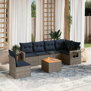 Set Divani da Giardino 7 pz con Cuscini Grigio in Polyrattan 3224591