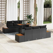 Set Divano da Giardino con archiviazione 7 pcs Nero Poly Rattan 3358767