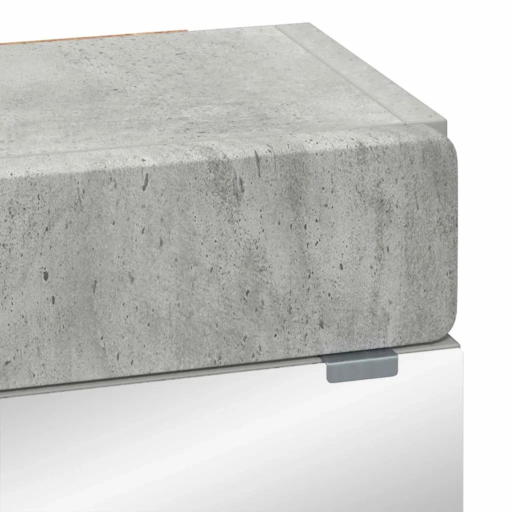 Mobiletto per specchio da bagno con porta TULUM Grigio cemento