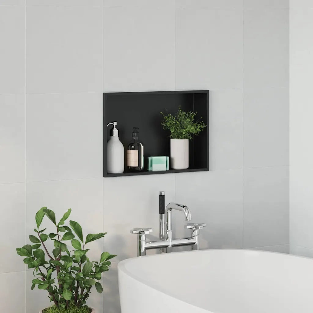 Nicchia per doccia Nero 45 x 30 x 9,5 cm Acciaio inossidabile CFW4521850