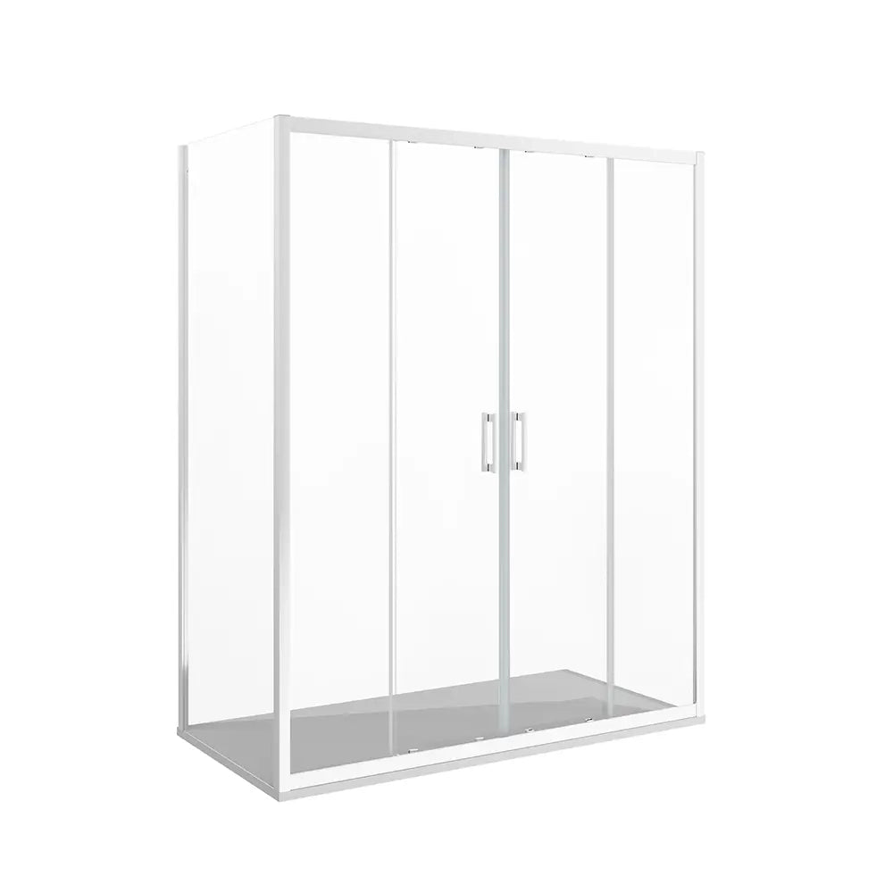 Box doccia angolare 70x160 cm vetro 6mm trasparente apertura 2 ante scorrevoli | Favignana