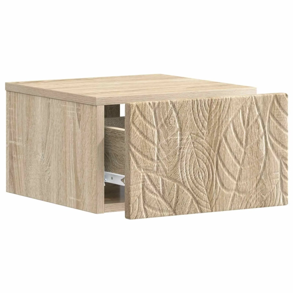 Mobiletto da notte a muro 2 pcs Rovere Sonoma 49 x 34,5 x 20 cm 898790
