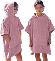Poncho per bambini, 100% cotone, poncho per il mare, asciugamano con cappuccio, aiuto al collo, poncho per surf, vestaglia da bagno