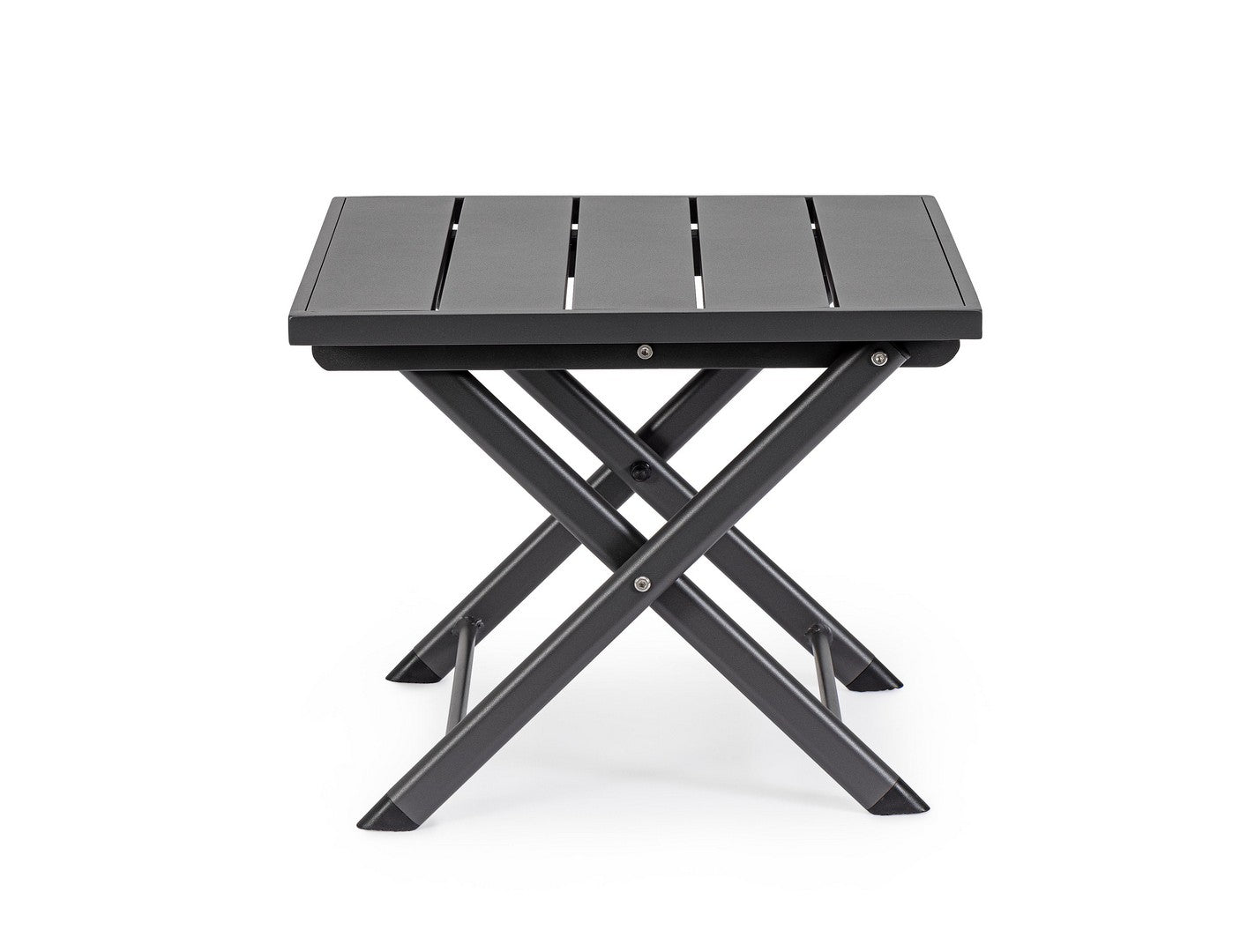 Tavolino da Salotto 44x43x36 cm in Alluminio Taylor Grigio Scuro