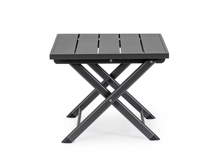 Tavolino da Salotto 44x43x36 cm in Alluminio Taylor Grigio Scuro
