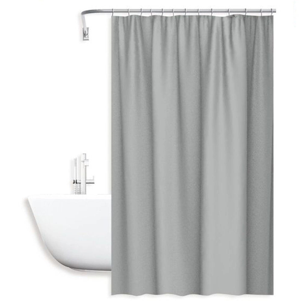 Trade Shop - Tenda Doccia Antimuffa Impermeabile 180x200cm Con Anelli Bagno Grigio Chiaro 69850 -