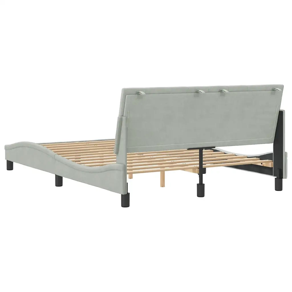 Giroletto senza Materasso Hanko Grigio Chiaro 140x190 cm Velluto