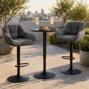 SGABELLO BAR REGOLABILE E GIREVOLE 52 x (87-109) x 50 cm Grigio scuro Set da 2 pezzi