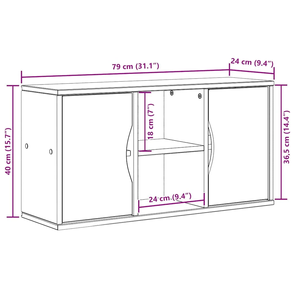 Mobile porta TV ODDA pratico e moderno contenitore per soggiorno o camera da letto 79 x 24 x 40 cm legno massello bianco 02_0058051