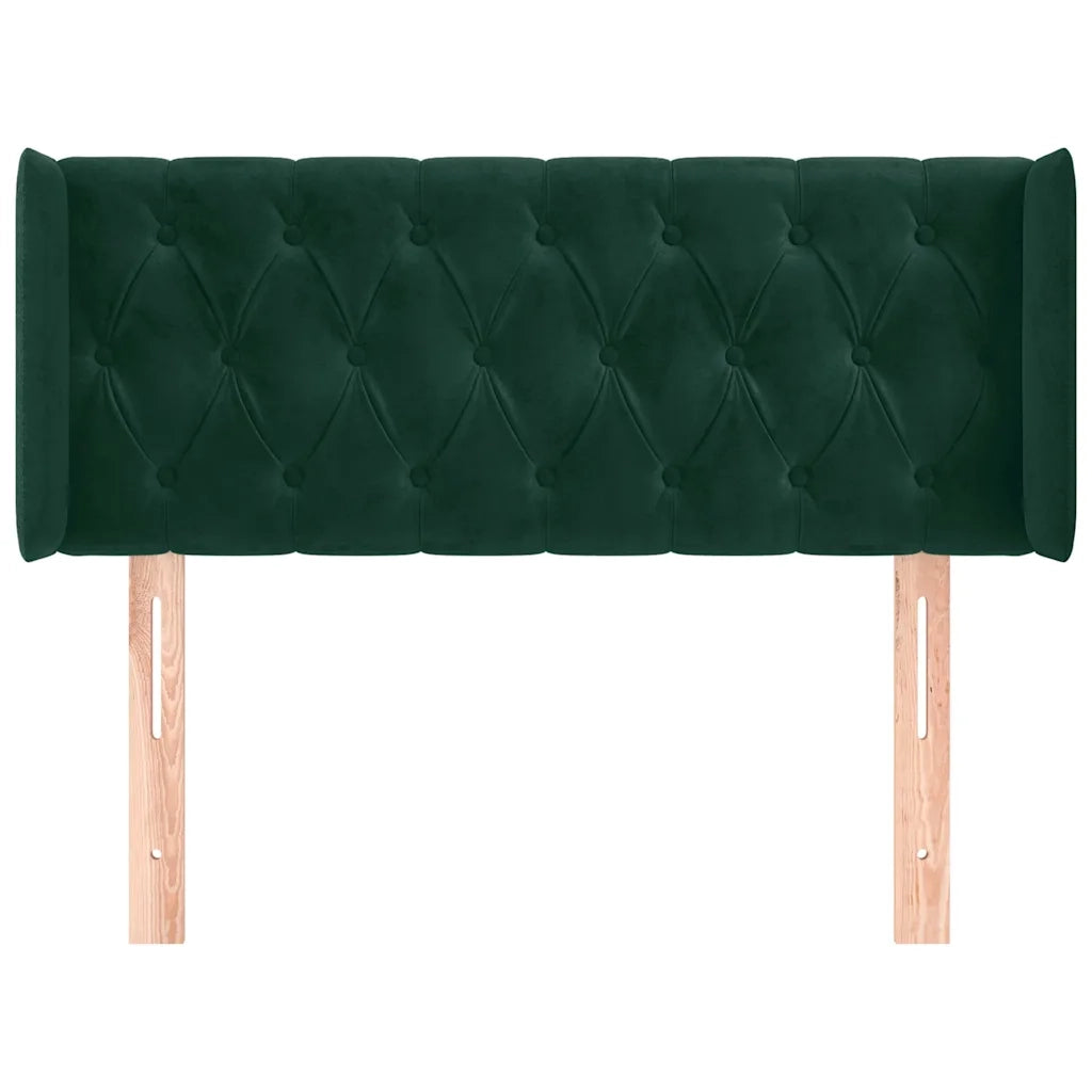 Testiera | Testata ad Orecchio Verde Scuro 93x16x78/88 cm in Velluto