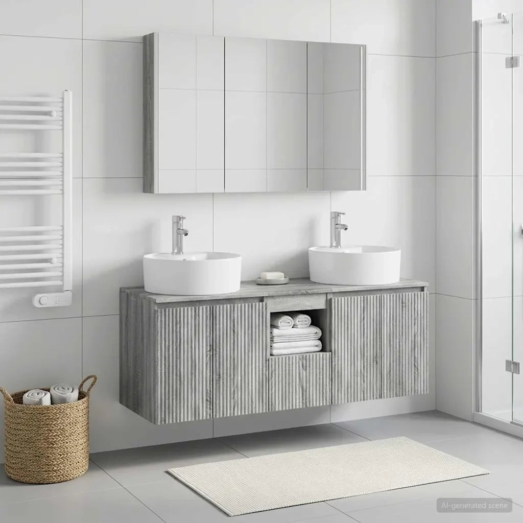 Set di Armadi da Bagno 4 pcs Sonoma grigio Legno ingegnerizzato 3406468