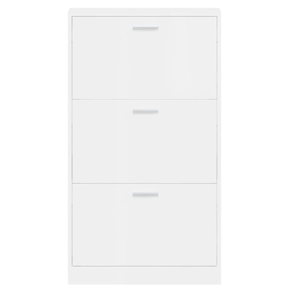 Scarpiera mobile contenitore per scarpe mobile per ingresso/corridoio/soggiorno finitura lucida 59 x 17 x 108 cm legno ingegnerizzato bianco 02_0021305