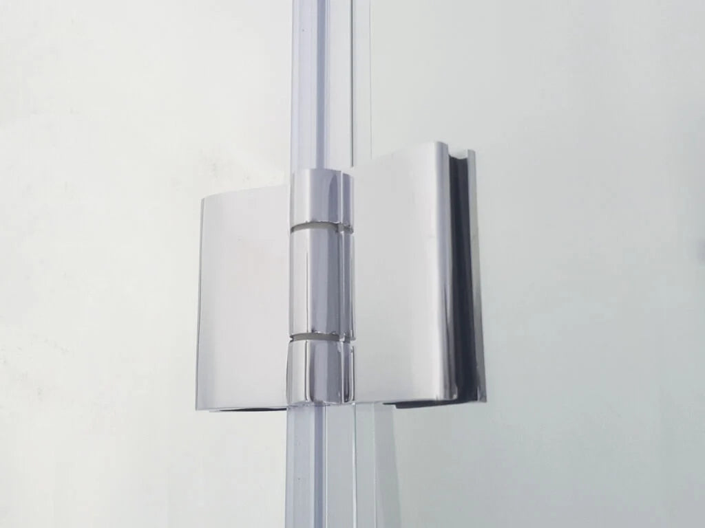 Box doccia angolare TANDEM fisso + scorrevole e pieghevole 140x80 cm (132-137/76.5-79.5) cromo lucido
