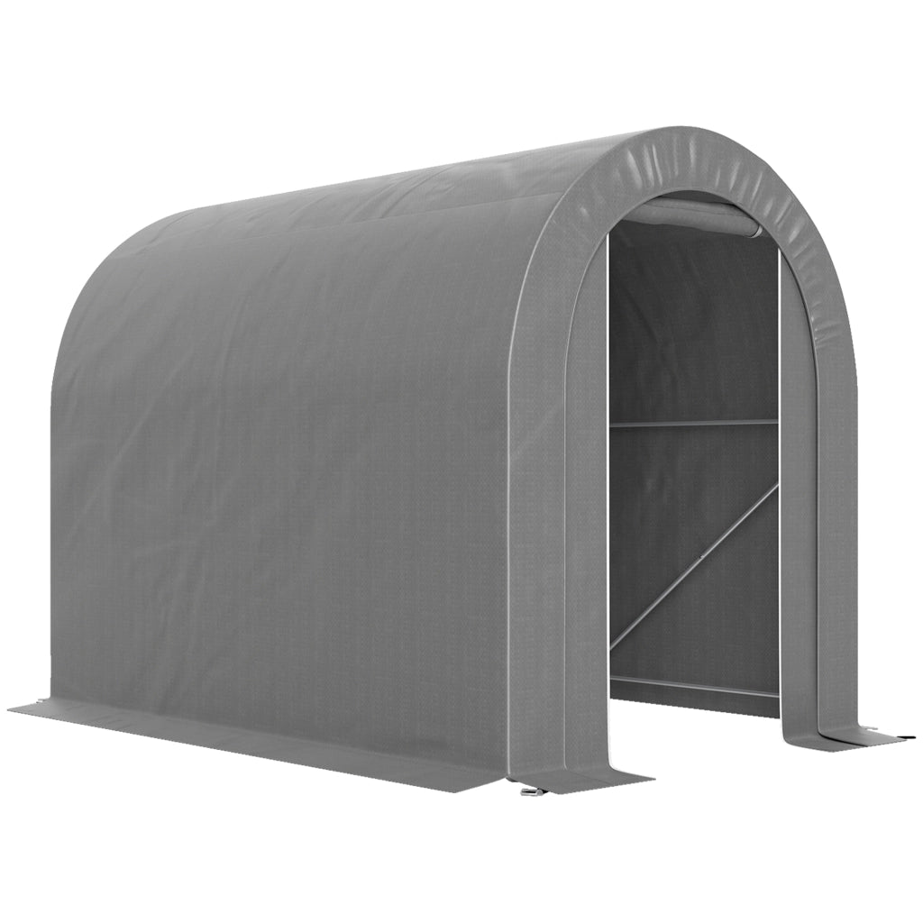Tenda da giardino per biciclette ¨C zephmum ¨C 2.4x1.6x1.9 m grigio chiaro acciaio