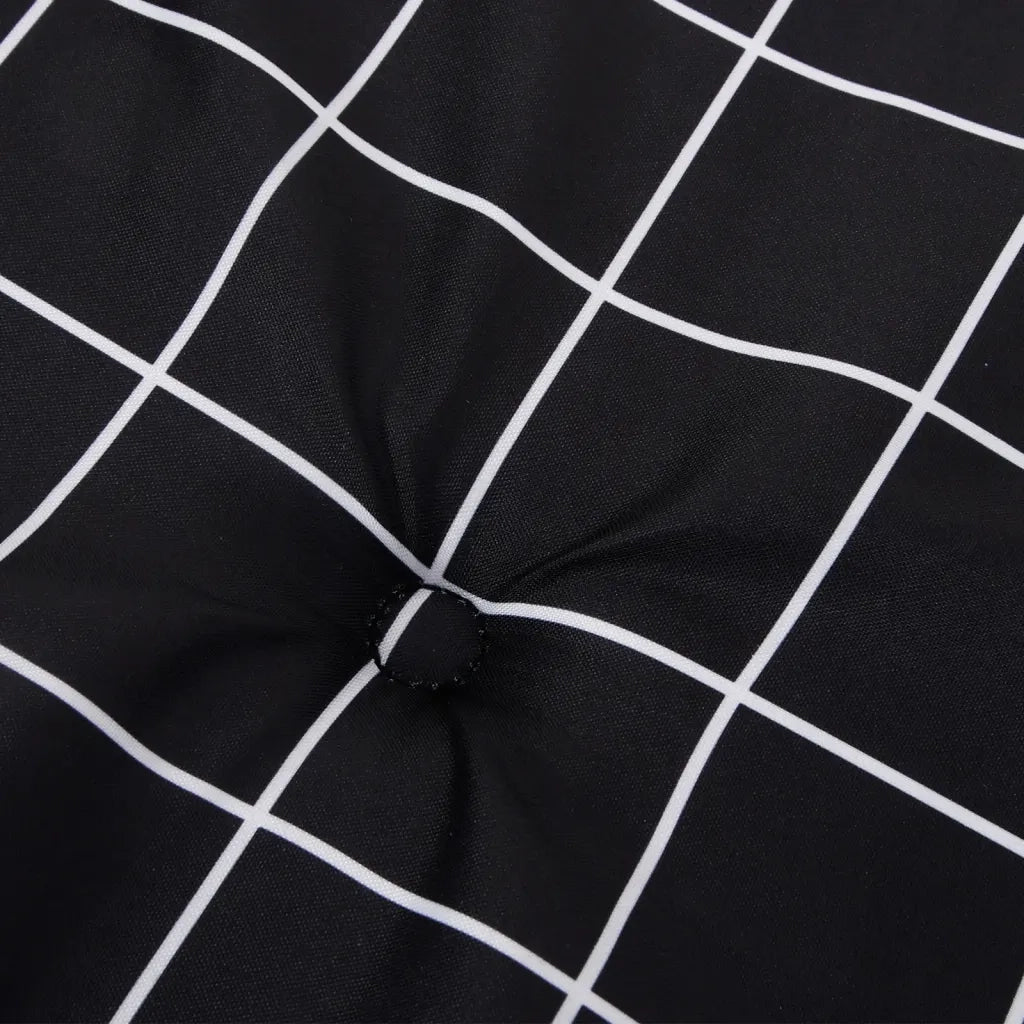 Cuscini Sedia Schienale Basso 6 pz Motivo a Quadri Nero Tessuto 361324