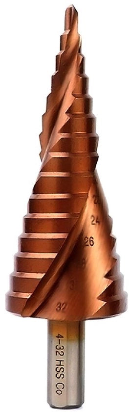 Set di Trapani per Cemento - Alta Durezza - M35 Kobalt - Trapano a Stantuffo - Foro a Spirale - Lame di Taglio Doppie - Misurazioni Laser Incise - Utilizzo Esteso - Trapano per Scale