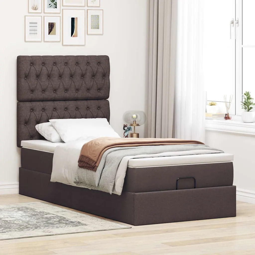 Struttura Letto Pouf con Materasso 90x190 cm in Tessuto 3314054