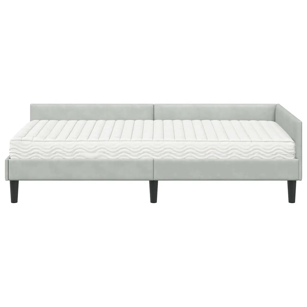 Struttura Letto Angolare con Materasso 2 pz-Giroletto con materasso Grigio chiaro 662560