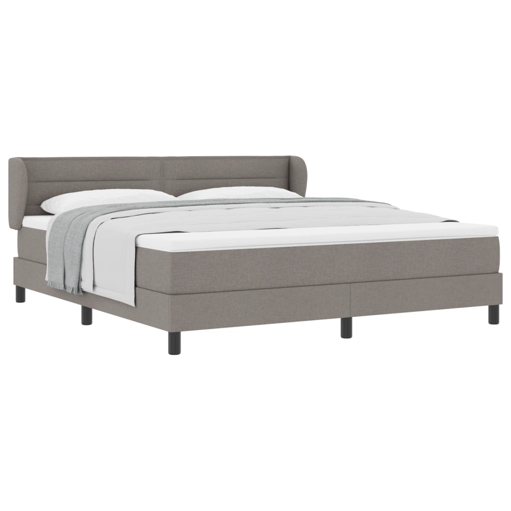 Letto Box Spring con Materasso Tortora 180x200 cm Tessuto