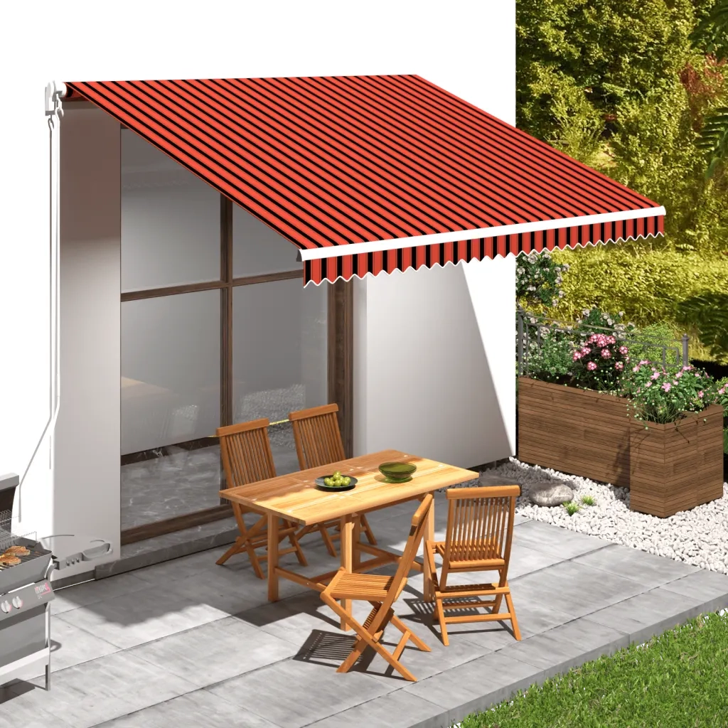 Tenda da Sole in Tela-Ricambio telo per tenda da sole Arancione e Marrone 4x3 m