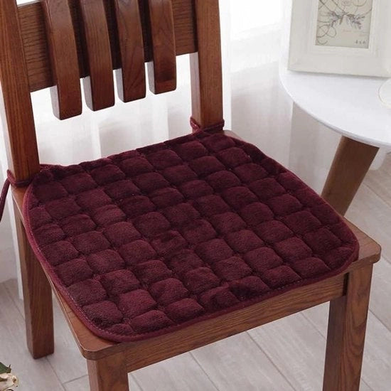 Sedili per tavolo, 4-pack cuscini quadrati con strisce, cuscini antiscivolo morbidi per cucina, sala da pranzo e ufficio (rosso vino, 45*45cm)