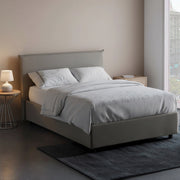 Alvino, Letto Piazza e Mezza Materasso Incluso Made in Italy, Grigio