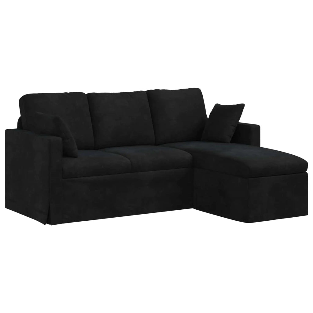 Divano Nero 198 x 134 x 80 cm Velluto 42024455
