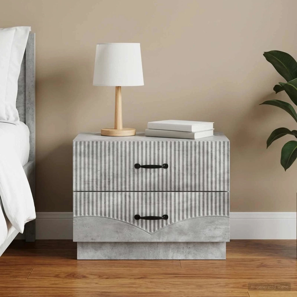 Armadio da Notte Grigio Cemento 62 x 34,5 x 44,5 cm 895238