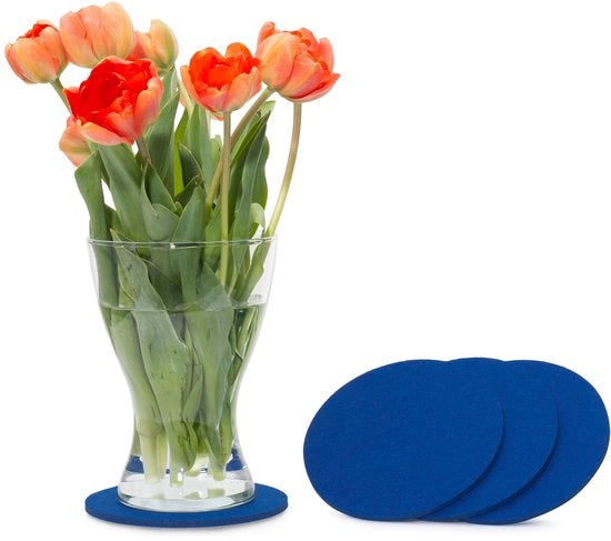 Sottopanchine in veltro di circa 15cm confezione da 4 (colore selezionabile) blu - sottopanchine in veltro per tavolo e bar come sottopanchine per bicchieri e tazze per vetro e bicchieri.