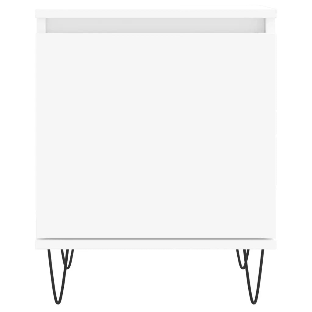 Set di 2 Comodini | Armadio da Notte | Mobiletto da notte Bianchi 40x30x50 cm in Legno Multistrato