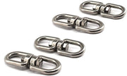 Fermo Supporto Rotativo a 360 Gradi in Acciaio Inossidabile - M4 - 4 Pezzi - Argento - Resistente alla Corrosione - Supporto per Orecchio