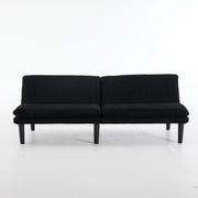 Divano letto 2 posti - con schienale regolabile e funzione lounge - in velluto nero