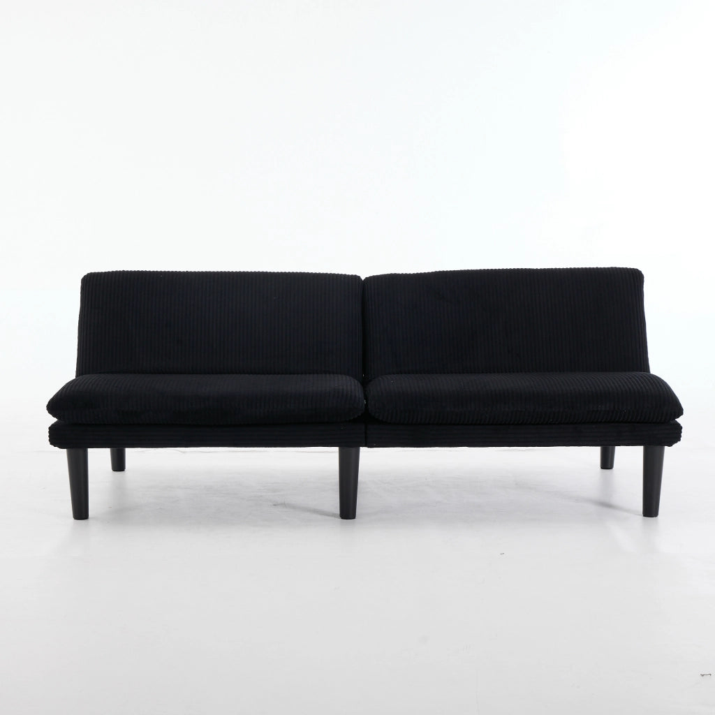 Divano letto 2 posti - con schienale regolabile e funzione lounge - in velluto nero