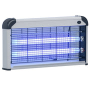 Lampada Antizanzare Elettrica 30W UV ¨C zephmum ¨C Argento 48,5x8,5x26,5 cm