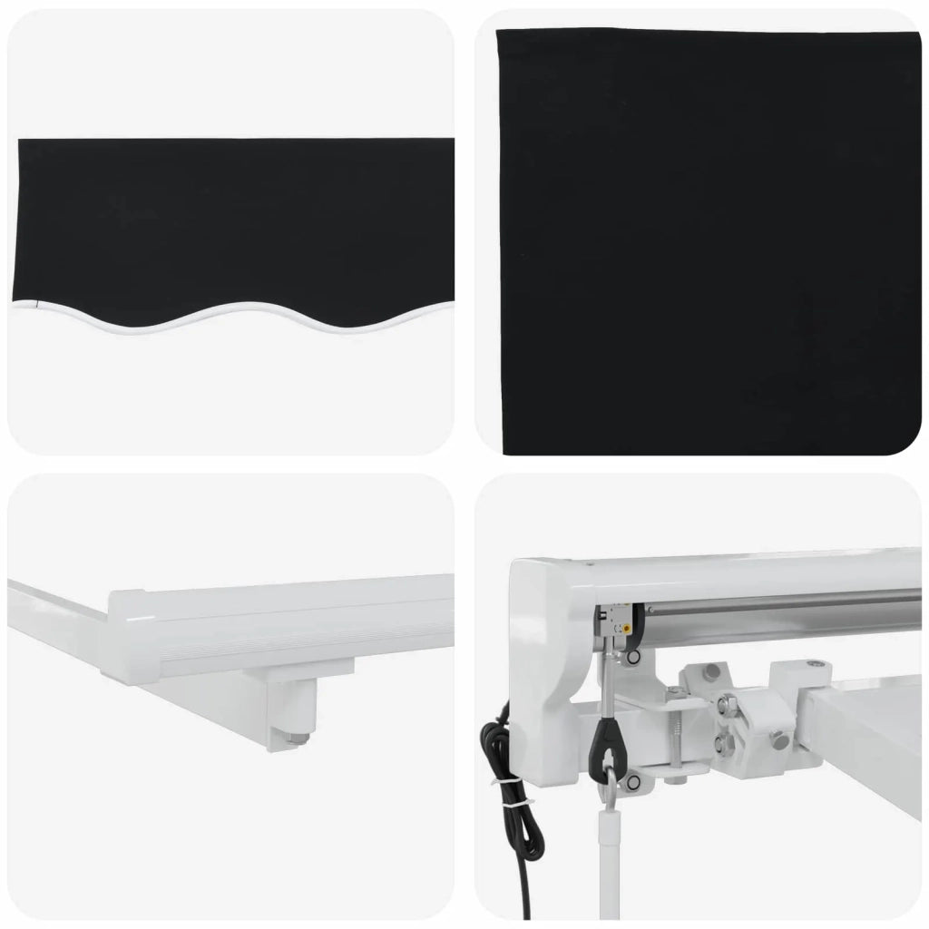 Tettuccio Elettrico Retrattile Nero e Bianco 3,5 x 2,5 m 3421800
