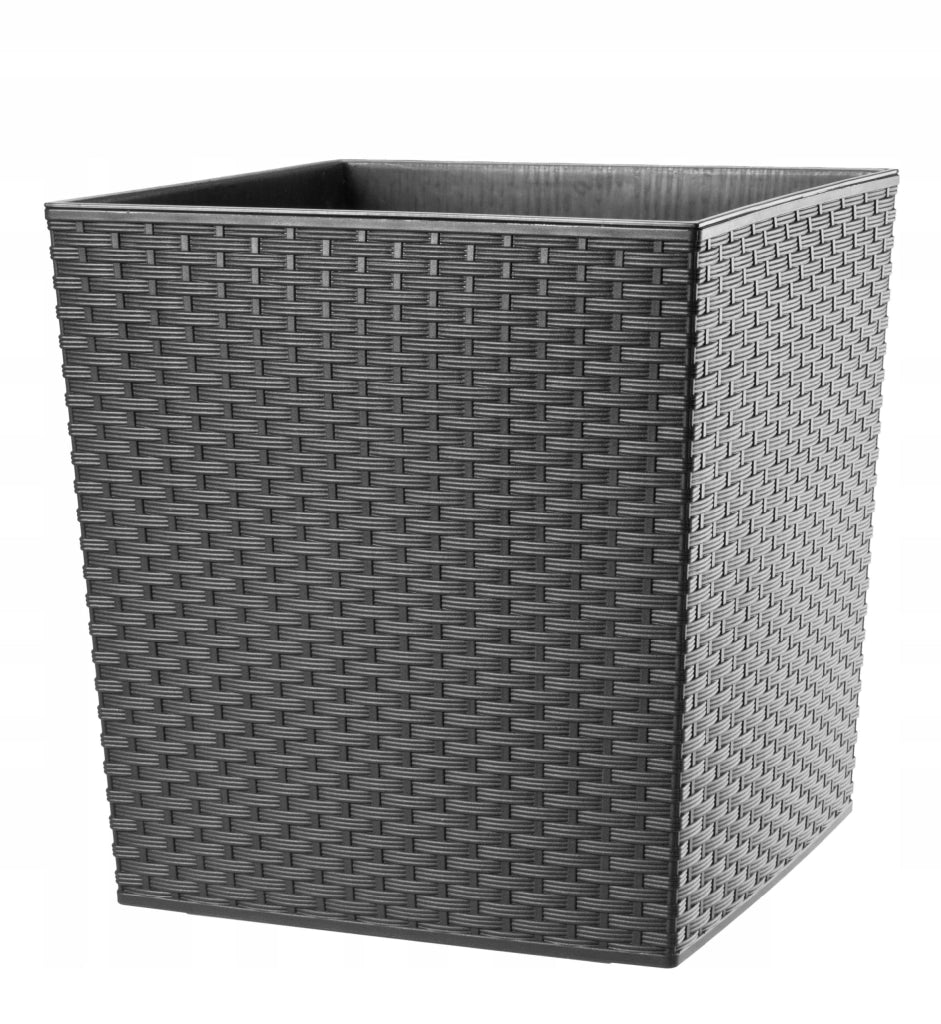 Vaso da fiori KADAX, vaso da fiori, 25 cm, coperchio in plastica grigia, con inserto