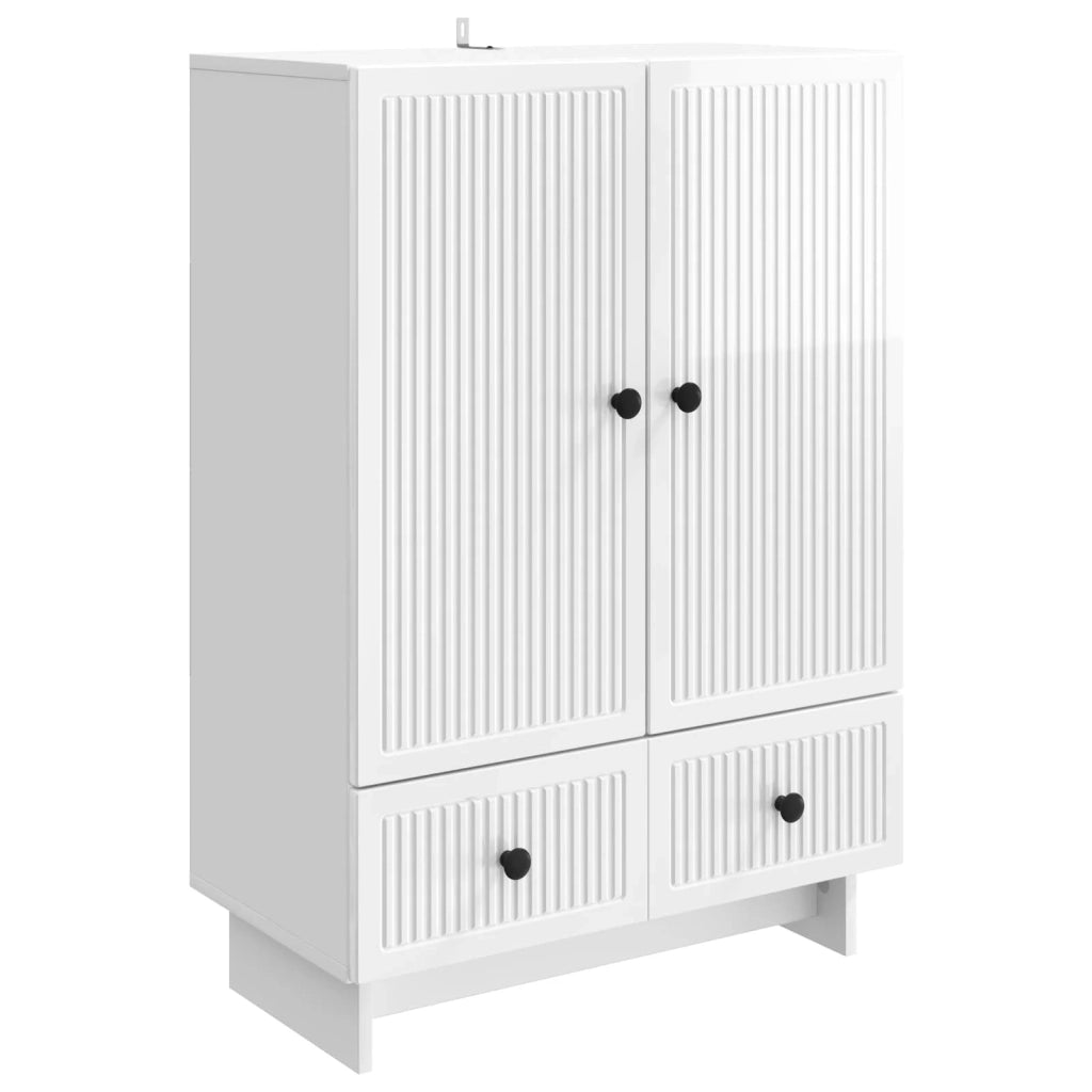 Credenza Bianco Lucido 66 x 34,5 x 95 cm Legno ingegnerizzato 893979