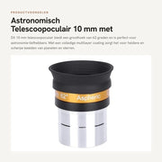 Telescopio oculare 10 mm angolazione 62 gradi - HD oculare - Riflessione multistrato - Interfaccia 1,25 pollici - Vetro ottico - Peso 78 g