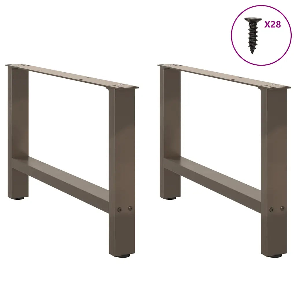 vidaXL Gambe per Tavolino da Caffè in Acciaio Naturale 2 pz 70x(42-43) cm Acciaio