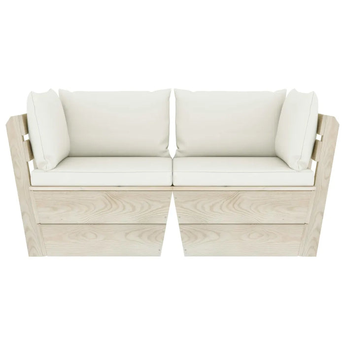 Divano da Giardino a 2 Posti su Pallet con Cuscini Legno Abete cod mxl 44098