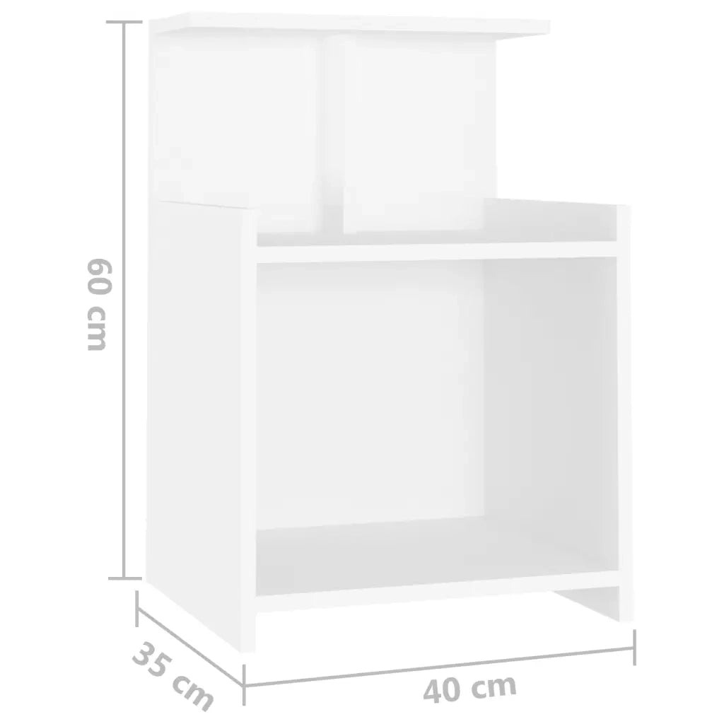 Comodino Bianco 40x35x60 cm in Legno Multistrato 806175