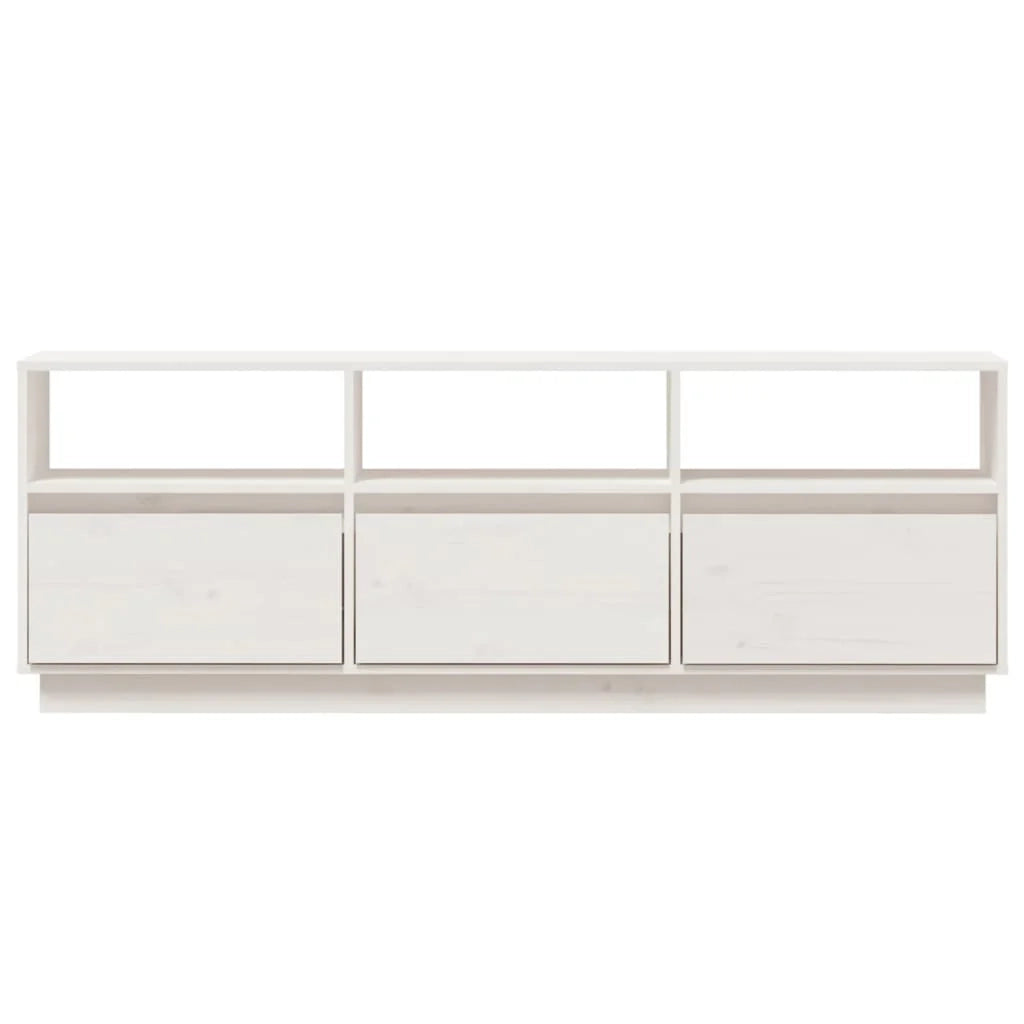 Mobile TV multimediale scaffale TV credenza mobile TV sala da pranzo soggiorno camera da letto 140 x 37 x 50 cm legno di pino massiccio bianco 02_0025929