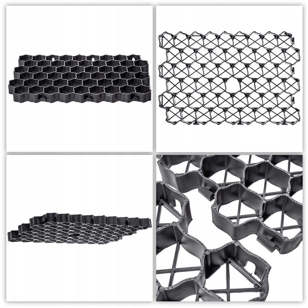 Griglia per prato KADAX Geogrid 60x40x4 cm 10 pezzi Giardino 590 Ton/M2