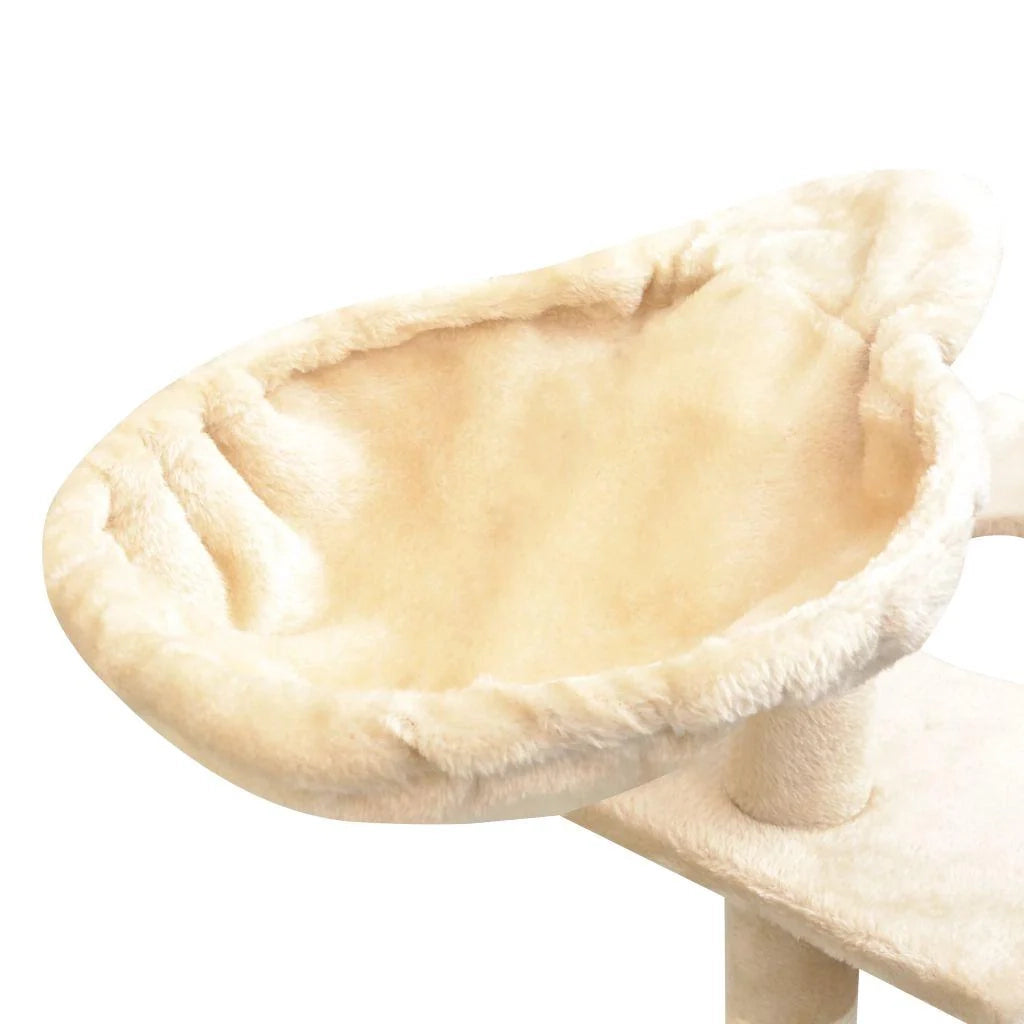 Tiragraffi albero per gatti cuccia per gatti giocattolo peluche sisal 150 cm beige 3702073