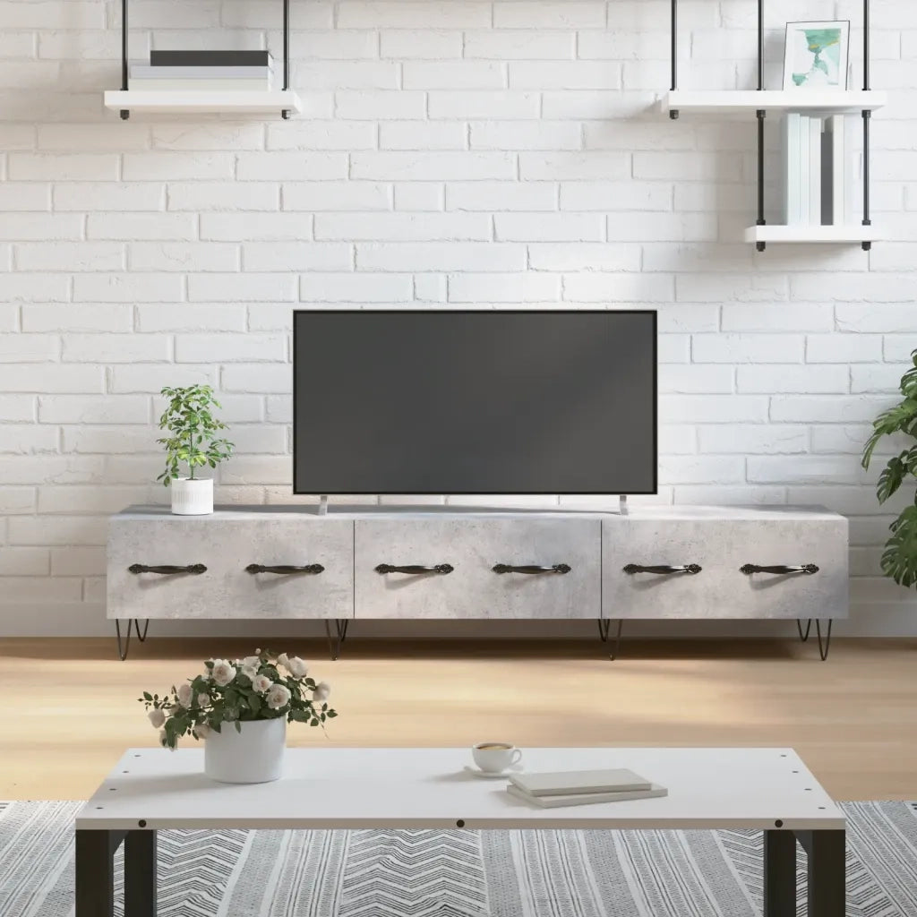 Mobile TV | Armadietto TV | Mobile Porta TV Grigio Cemento 150x36x30 cm Legno Multistrato